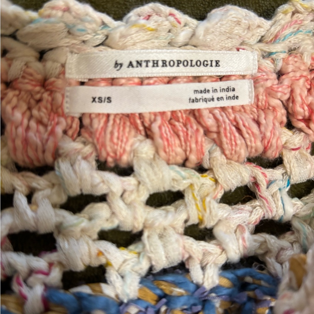 Anthropologie multi striped hand knit cardigan XS/S - Picture 4 of 4